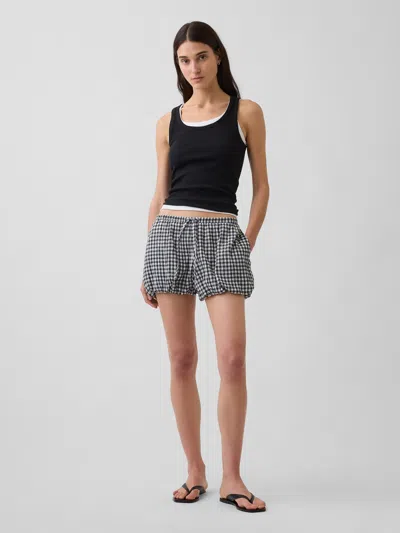 Gap Gingham Easy Bubble Shorts In Black