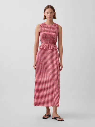 Gap Gingham Maxi Skirt In Multi