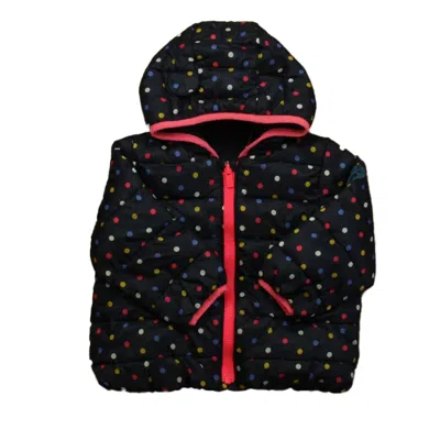 Gap Kids' Girls Navy Polka Dots Winter Coat In Black