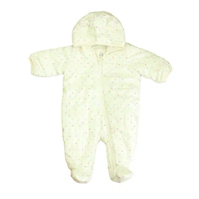 Pre-owned Gap Kids' Girls White Polka Dots Snowsuit In Multi