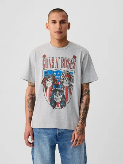 Gap Guns N' Roses Graphic T-shirt In Light Gray