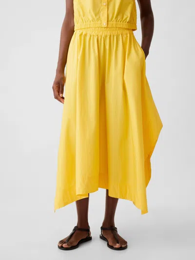 Gap Handkerchief Hem Midi Skirt In Lemon Yellow