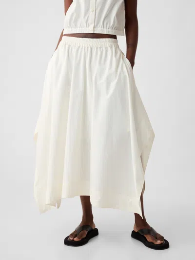 Gap Handkerchief Hem Midi Skirt In Off White