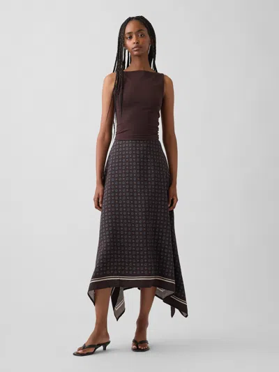 Gap Handkerchief Maxi Skirt In Brown
