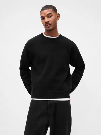 Gap Heavyweight Cashsoft Crewneck Sweater In Black