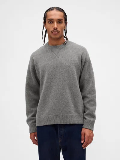 Gap Heavyweight Cashsoft Crewneck Sweater In Gray