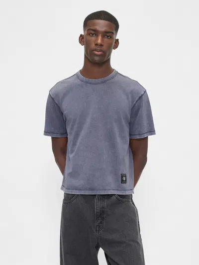 Gap Heavyweight Crop Graphic T-shirt In Blue