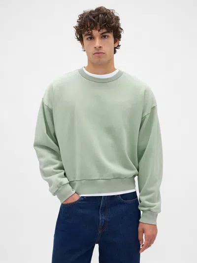 Gap Heavyweight Crop Sweatshirt In Green