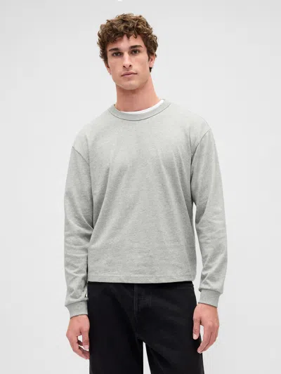 Gap Heavyweight Crop T-shirt In Gray