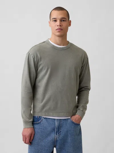 Gap Heavyweight Crop T-shirt In Green