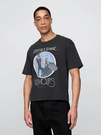 Gap Heavyweight Cropped Fleetwood Mac Graphic T-shirt In Black