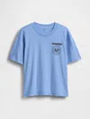 Gap Heavyweight Cropped Ramones Graphic T-shirt In Shirting Blue
