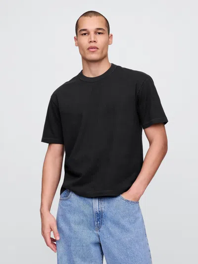 Gap Heavyweight Cropped T-shirt In Black