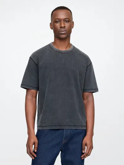 Gap Heavyweight Cropped T-shirt In Black