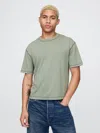 Gap Heavyweight Cropped T-shirt In Gasoline Green