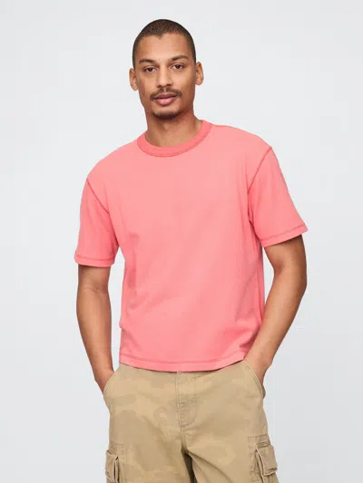 Gap Heavyweight Cropped T-shirt In Watermelon Ice