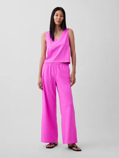 Gap Heavyweight Easy Wide-leg Pants In Pink
