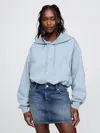 Gap Heavyweight French Terry Cropped Bubble Hoodie In New England Sky Blue