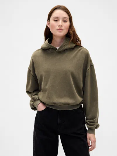 Gap Heavyweight French Terry Oversized Hoodie In Green
