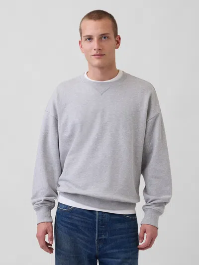 Gap Heavyweight French Terry Oversized Sweatshirt In Gray