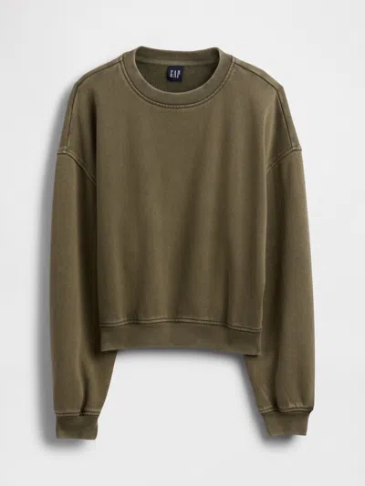 Gap Heavyweight French Terry Oversized Sweatshirt In Green