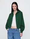 Gap Heavyweight French Terry Oversized Zip Wedge Hoodie In Balsam Tree Green