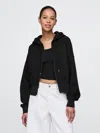 Gap Heavyweight French Terry Oversized Zip Wedge Hoodie In Black