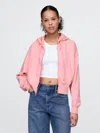 Gap Heavyweight French Terry Oversized Zip Wedge Hoodie In May Pink