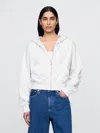 Gap Heavyweight French Terry Oversized Zip Wedge Hoodie In Pale Heather Grey