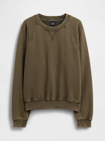 Gap Heavyweight French Terry Raglan Sweatshirt In Brown