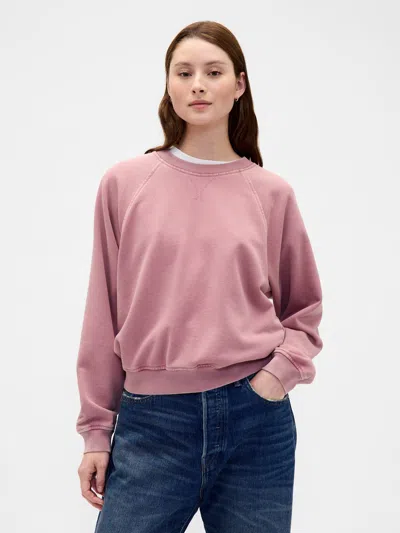 Gap Heavyweight French Terry Raglan Sweatshirt In Pink