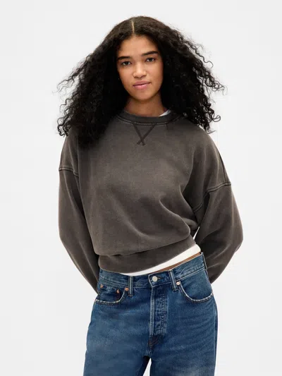 Gap Heavyweight French Terry Sweatshirt In Black