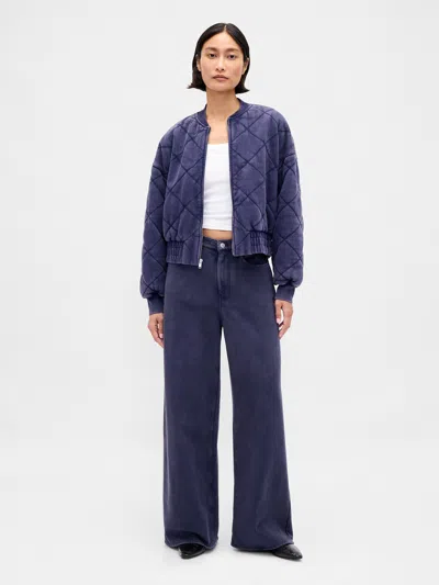 Gap Heavyweight French Terry Wide-leg Sweatpant Jeans In Blue