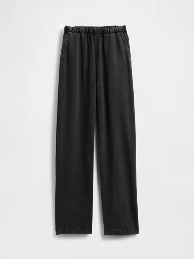 Gap Heavyweight Organic Cotton Barrel Pants In Black
