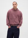 Gap Heavyweight Oversized Hoodie In Burgundy