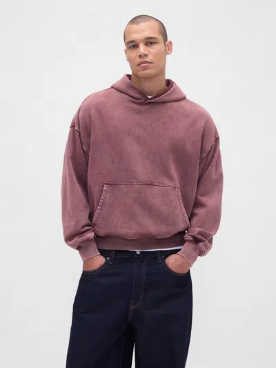 Gap Heavyweight Oversized Hoodie In Burgundy