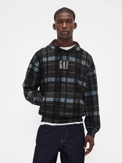 Gap Heavyweight Oversized Logo Hoodie In Blue