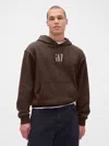 Gap Heavyweight Oversized Logo Hoodie In Brown
