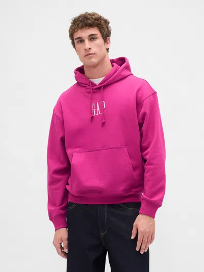 Gap Heavyweight Oversized Logo Hoodie In Pink