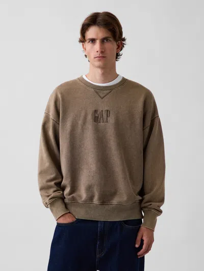 Gap Heavyweight Oversized Logo Sweatshirt In Cool Brown