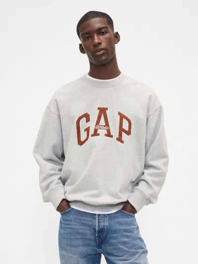 Gap Heavyweight Oversized Logo Sweatshirt In Gray