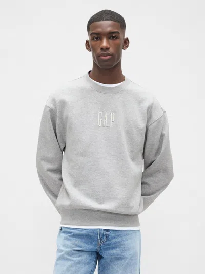 Gap Heavyweight Oversized Logo Sweatshirt In Gray