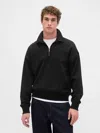 Gap Heavyweight Oversized Quarter-zip Pullover In Black