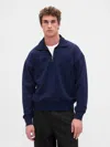 Gap Heavyweight Oversized Quarter-zip Pullover In Blue