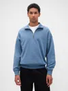 Gap Heavyweight Oversized Quarter-zip Pullover In Blue