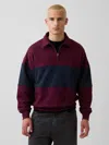 Gap Heavyweight Oversized Stripe Half-zip Pullover In Red