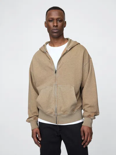 Gap Heavyweight Oversized Zip Hoodie In Brown