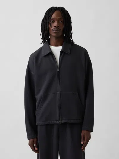 Gap Heavyweight Oversized Zip Jacket In Black