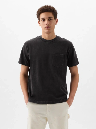 Gap Heavyweight Pocket T-shirt In Black
