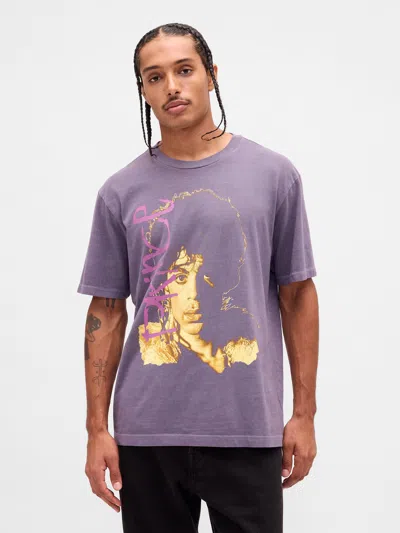 Gap Heavyweight Prince Graphic Crop T-shirt In Purple